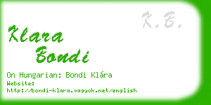 klara bondi business card